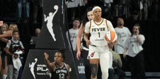 Indiana Fever at Las Vegas Aces Game 1 WNBA Semifinals September 2025.