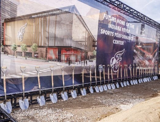 Scenes from the groundbreaking of the Indiana Fever's $80+ million sports performance center on September 4, 2025, in downtown Indianapolis, Indiana. (Photo/David Dixon)