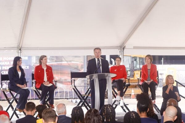 Scenes from the groundbreaking of the Indiana Fever's $80+ million sports performance center on September 4, 2025, in downtown Indianapolis, Indiana. (Photo/David Dixon)