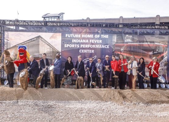 Scenes from the groundbreaking of the Indiana Fever's $80+ million sports performance center on September 4, 2025, in downtown Indianapolis, Indiana. (Photo/David Dixon)