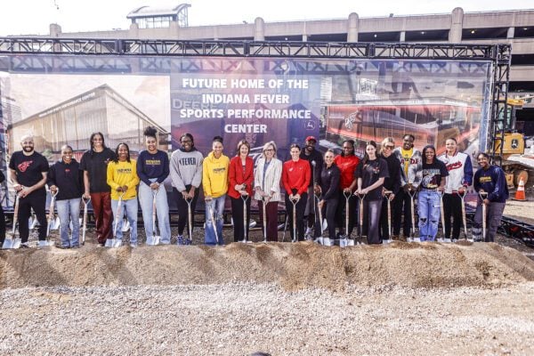 Scenes from the groundbreaking of the Indiana Fever's $80+ million sports performance center on September 4, 2025, in downtown Indianapolis, Indiana. (Photo/David Dixon)