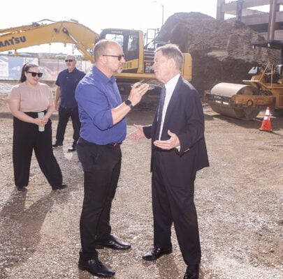 Scenes from the groundbreaking of the Indiana Fever's $80+ million sports performance center on September 4, 2025, in downtown Indianapolis, Indiana. (Photo/David Dixon)