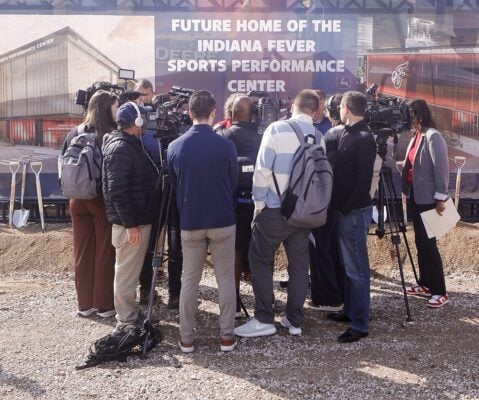 Scenes from the groundbreaking of the Indiana Fever's $80+ million sports performance center on September 4, 2025, in downtown Indianapolis, Indiana. (Photo/David Dixon)