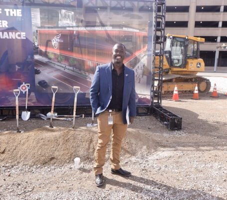 Scenes from the groundbreaking of the Indiana Fever's $80+ million sports performance center on September 4, 2025, in downtown Indianapolis, Indiana. (Photo/David Dixon)