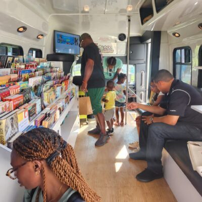 Black WorldSchoolers Mobile Bookstore can be booked for school, businesses, festivals, private events and more. (Photo/Natalie Pipkin)