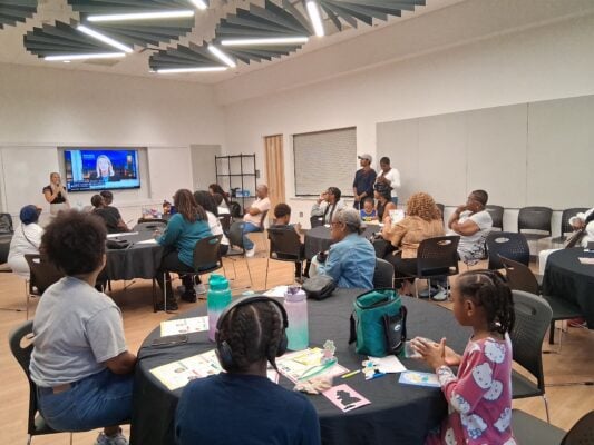 2025 Cooking Workshop and Lead Prevention community event held at Douglass Park to teach community members how to combat lead absorb ion with certain meals.