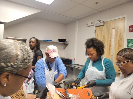 2025 Cooking Workshop and Lead Prevention community event held at Douglass Park to teach community members how to combat lead absorb ion with certain meals.