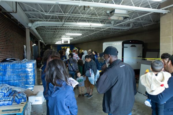 Indiana Pacers players and staff interacting with the community at the event held at Haughville Park in Indianapolis.