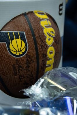 Indiana Pacers players and staff interacting with the community at the event held at Haughville Park in Indianapolis.