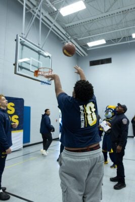 Indiana Pacers players and staff interacting with the community at the event held at Haughville Park in Indianapolis.