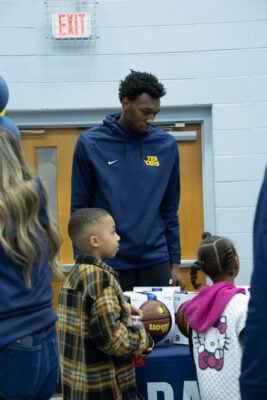 Indiana Pacers players and staff interacting with the community at the event held at Haughville Park in Indianapolis.