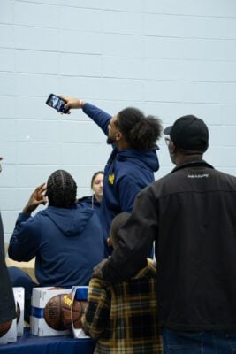 Indiana Pacers players and staff interacting with the community at the event held at Haughville Park in Indianapolis.