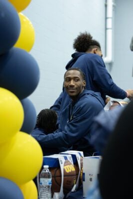 Indiana Pacers players and staff interacting with the community at the event held at Haughville Park in Indianapolis.