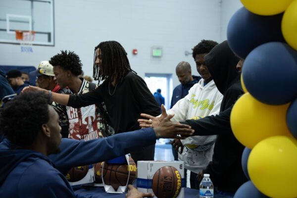Indiana Pacers players and staff interacting with the community at the event held at Haughville Park in Indianapolis.