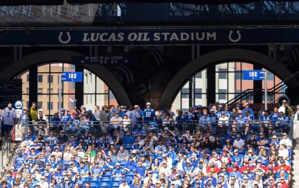 Indianapolis Colts Arizona Cardinals NFL football game 2025-26 season in October of 2025 in downtown Indianapolis, Indiana.