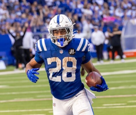 Indianapolis Colts Arizona Cardinals NFL football game 2025-26 season in October of 2025 in downtown Indianapolis, Indiana.