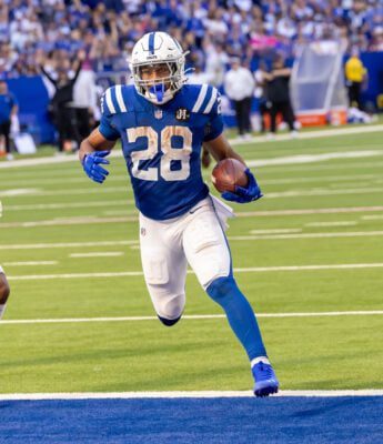 Indianapolis Colts Arizona Cardinals NFL football game 2025-26 season in October of 2025 in downtown Indianapolis, Indiana.