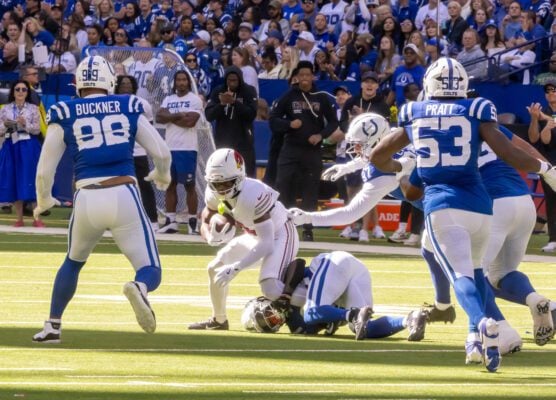 Indianapolis Colts Arizona Cardinals NFL football game 2025-26 season in October of 2025 in downtown Indianapolis, Indiana.