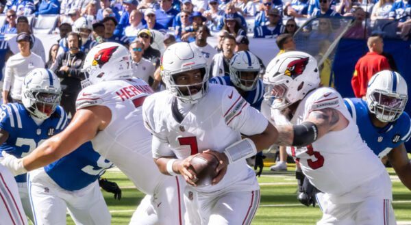 Indianapolis Colts Arizona Cardinals NFL football game 2025-26 season in October of 2025 in downtown Indianapolis, Indiana.