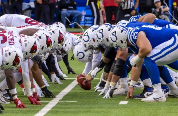 Indianapolis Colts Arizona Cardinals NFL football game 2025-26 season in October of 2025 in downtown Indianapolis, Indiana.