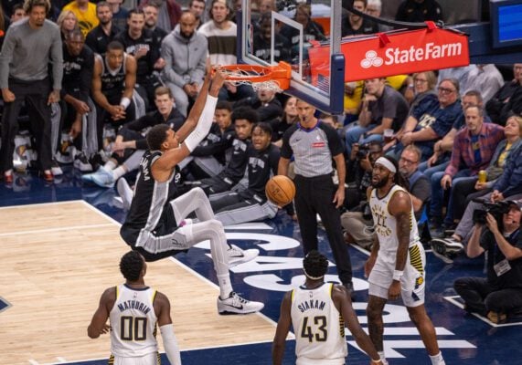Indiana Pacers San Antonio Spurs October 2025 NBA preseason basketball game.