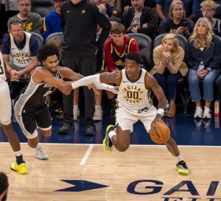 Indiana Pacers San Antonio Spurs October 2025 NBA preseason basketball game.