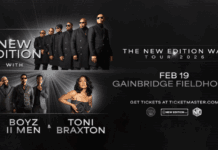 Tickets on sale for New Edition, Boyz II Men and Toni Braxton at GainbridgeĀ  The New Edition Way Tour features a stop at Gainbridge Fieldhouse in Indianapolis on Feb. 19. Tickets go on sale Oct. 31. (Graphic provide/The Black Promoters Collective)