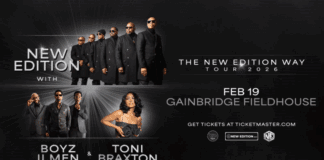 Tickets on sale for New Edition, Boyz II Men and Toni Braxton at GainbridgeĀ  The New Edition Way Tour features a stop at Gainbridge Fieldhouse in Indianapolis on Feb. 19. Tickets go on sale Oct. 31. (Graphic provide/The Black Promoters Collective)