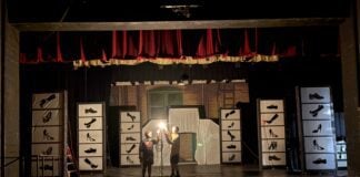 Haunted Hoosier history: Ghosts, urban legends and the true crime craze⯠Footlite Musicals leaves out a ghost light onstage for any spirits who may haunt the Hedback Theatre at night. (Photo provided/Nicole Sherlock)