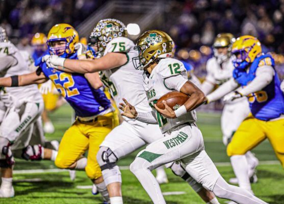 IHSAA Boy's High School Football Westfield High School Carmel High School Class 6A Sectionals Championship in November 2025 in Indiana.