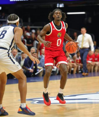 Butler University versus Indiana University-Indianapolis (IU Indy) NCAA men's basketball game at Hinkle Fieldhouse on November 8, 2025 in Indianapolis.