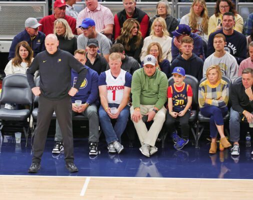 Golden State Warriors versus Indiana Pacers, 2025-26 NBA regular season, Gainbridge Fieldhouse, downtown Indianapolis, Indiana in November.
