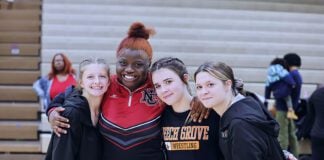 Beech Grove High School versus North Central High School Girl's Wrestlin in Indiana on November 2025.