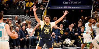 Recorder Rewind: Pacers defeat Hornets 127-118 (photos) Charlotte Hornets and Indiana Pacers NBA professional basketball game at Gainbridge Fieldhouse in downtown Indianapolis, Indiana in November of 2025. Photo taken by Tiffany Nmose of the Indianapolis Recorder and Indiana Minority Business Magazine.