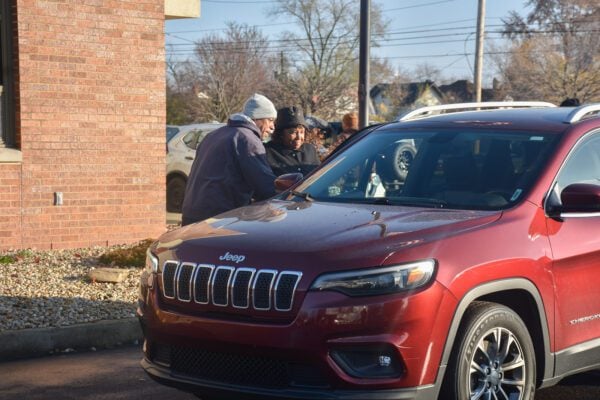 Holy Angels Catholic Church and School in Indianapolis, Indiana giving out holiday meals and turkeys to the community for 2025 Thanksgiving.