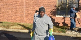 Holy Angels Catholic Church and School in Indianapolis, Indiana giving out holiday meals and turkeys to the community for 2025 Thanksgiving.