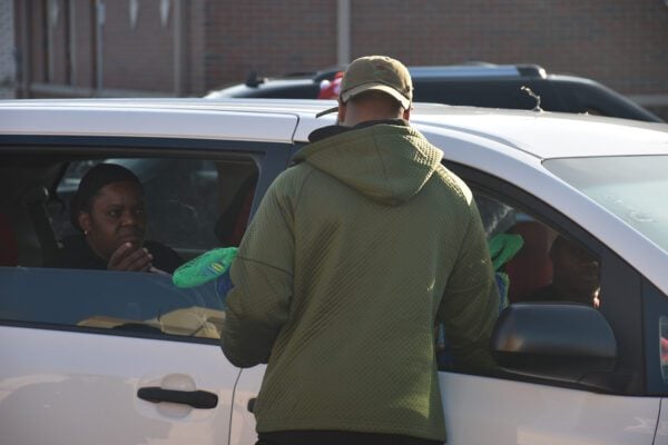 Holy Angels Catholic Church and School in Indianapolis, Indiana giving out holiday meals and turkeys to the community for 2025 Thanksgiving.