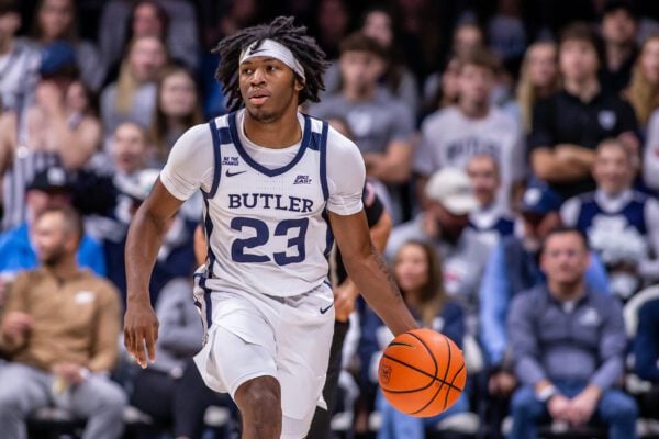 Southern Indiana University versus Butler University basketball at Hinkle Fieldhouse in Indianapolis, Indiana on November of 2025.