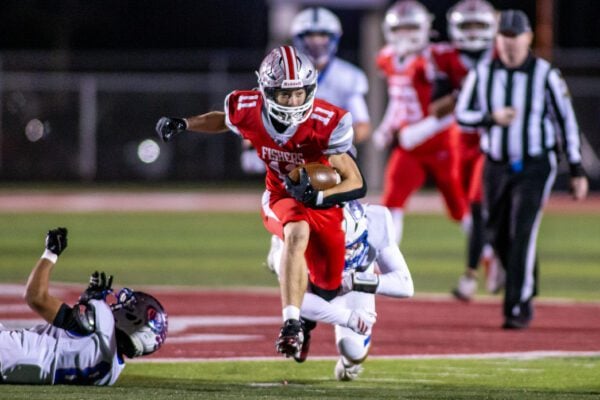 Hamilton Southeastern (HSE) High School versus Fishers High School boys' football IHSAA sectionals finals in November of 2025.