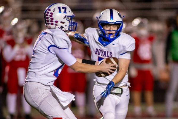 Hamilton Southeastern (HSE) High School versus Fishers High School boys' football IHSAA sectionals finals in November of 2025.