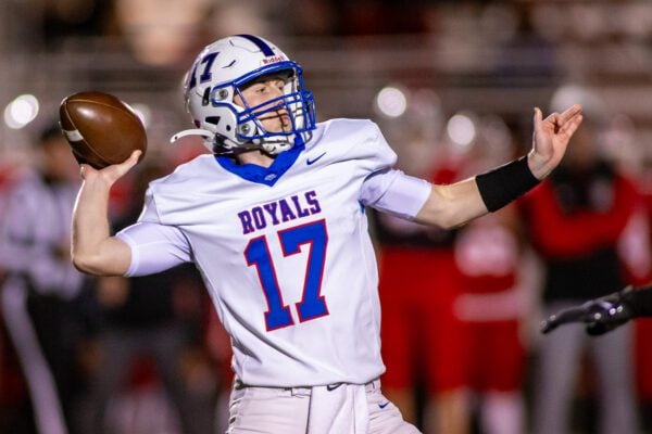 Hamilton Southeastern (HSE) High School versus Fishers High School boys' football IHSAA sectionals finals in November of 2025.