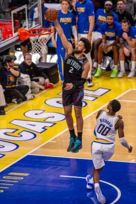 Detroit Pistons at Indiana Pacers NBA basketball game in 2025 of November at Gainbridge Fieldhouse.