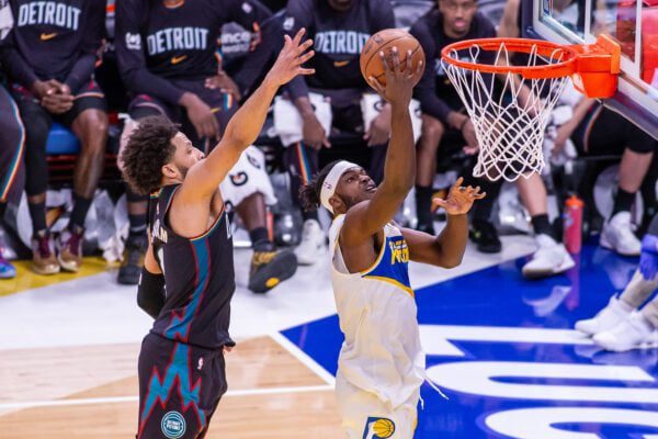 Detroit Pistons at Indiana Pacers NBA basketball game in 2025 of November at Gainbridge Fieldhouse.