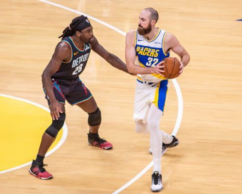 Detroit Pistons at Indiana Pacers NBA basketball game in 2025 of November at Gainbridge Fieldhouse.