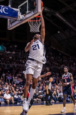 Southern Indiana University versus Butler University basketball at Hinkle Fieldhouse in Indianapolis, Indiana on November of 2025.