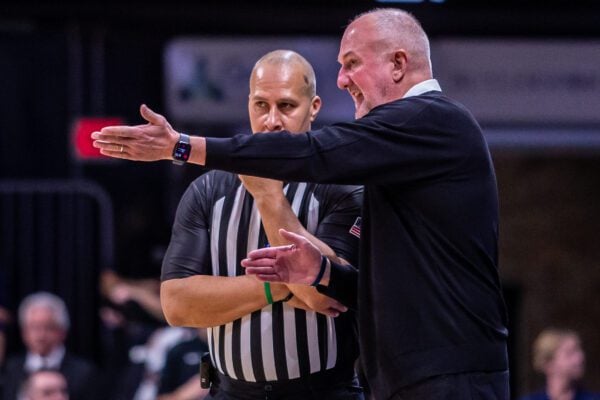 Southern Indiana University versus Butler University basketball at Hinkle Fieldhouse in Indianapolis, Indiana on November of 2025.