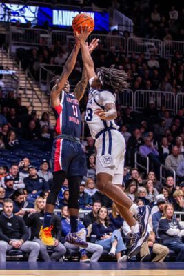 Southern Indiana University versus Butler University basketball at Hinkle Fieldhouse in Indianapolis, Indiana on November of 2025.