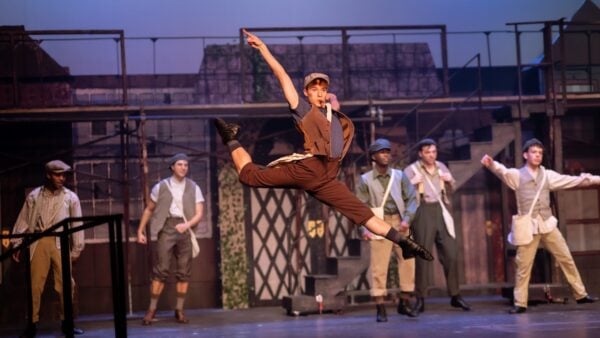 Cast of Disney's "Newsies" onstage at Footlite Musicals Nov. 21-Dec. 14. (Photo/Stage Right Photography)