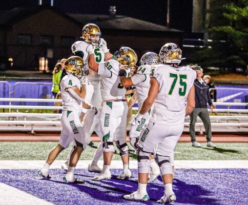 IHSAA Boy's High School Football Westfield High School Carmel High School Class 6A Sectionals Championship in November 2025 in Indiana.