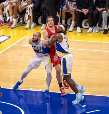 Toronto Raptors at Indiana Pacers NBA basketball Game, November of 2025, in Indianapolis, Indiana. Photo taken by Walt Thomas of the Indianapolis Recorder Newspaper.
